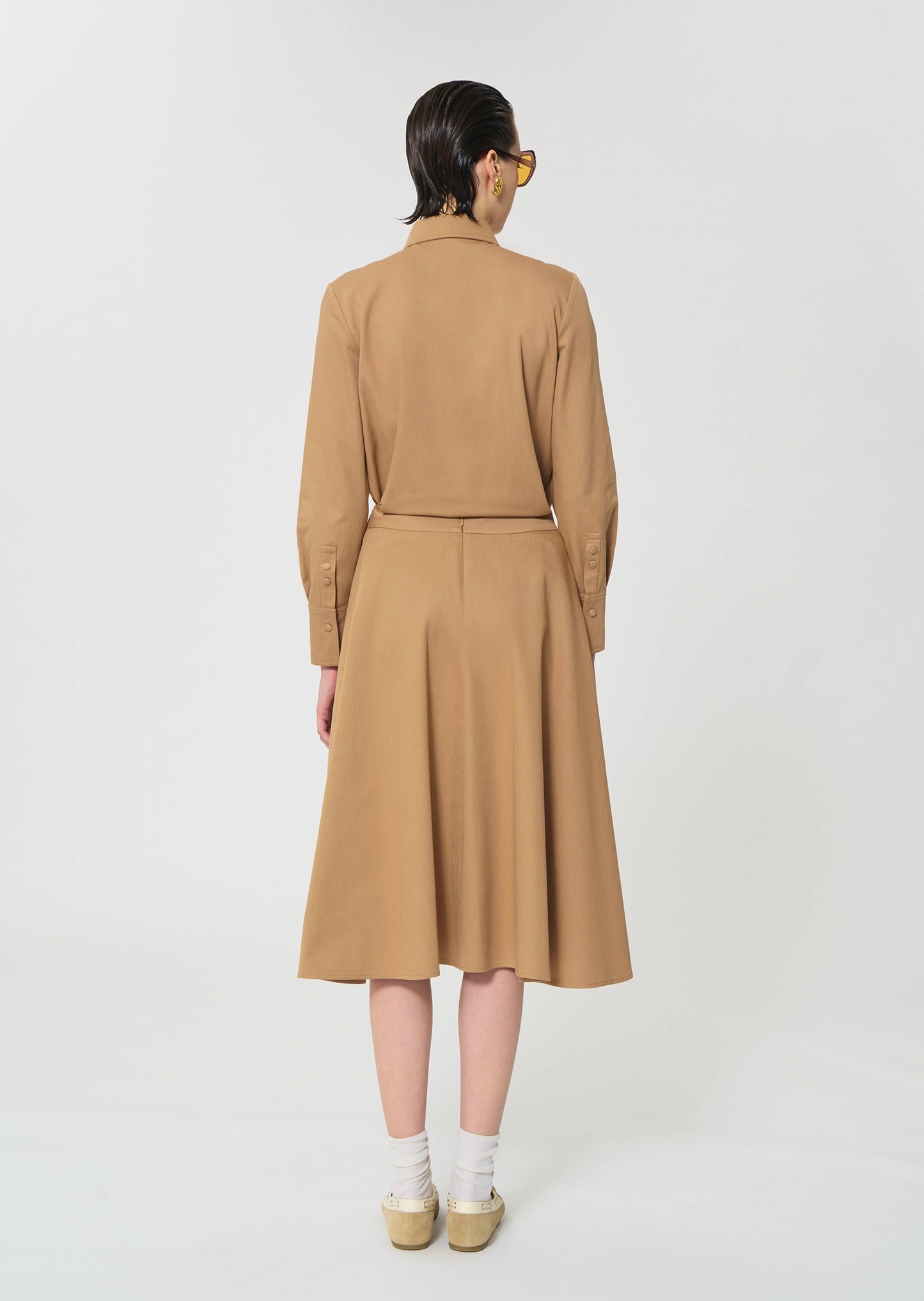 Jupe Joel beige en gabardine de coton