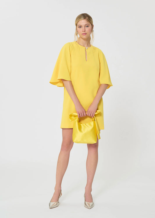 Robe Renetta jaune en crêpe fluide
