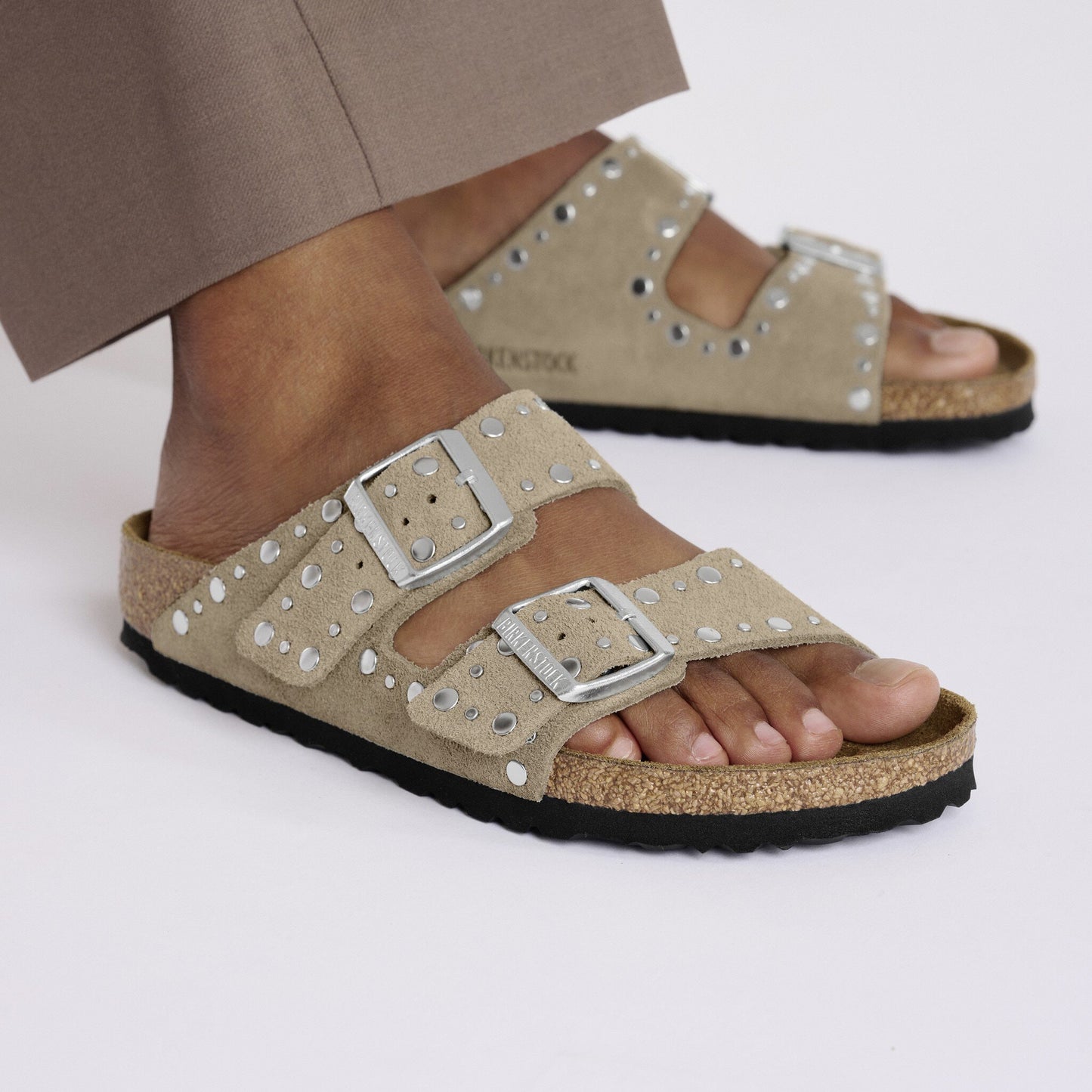 Birkenstock Arizona Rivet Suède - Taupe