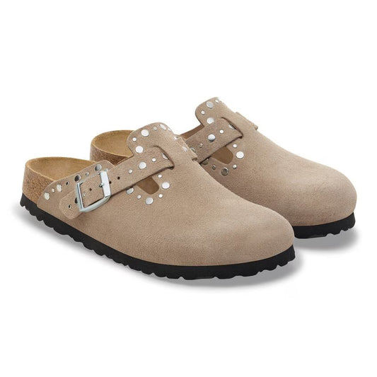 Birkenstock Boston Rivets Suède - Taupe - Narow
