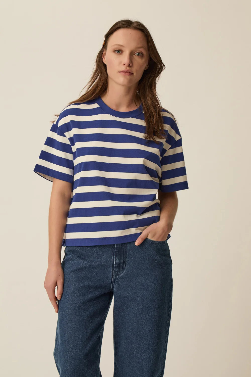 TEE-SHIRT FILMA INDIGO/ECRU