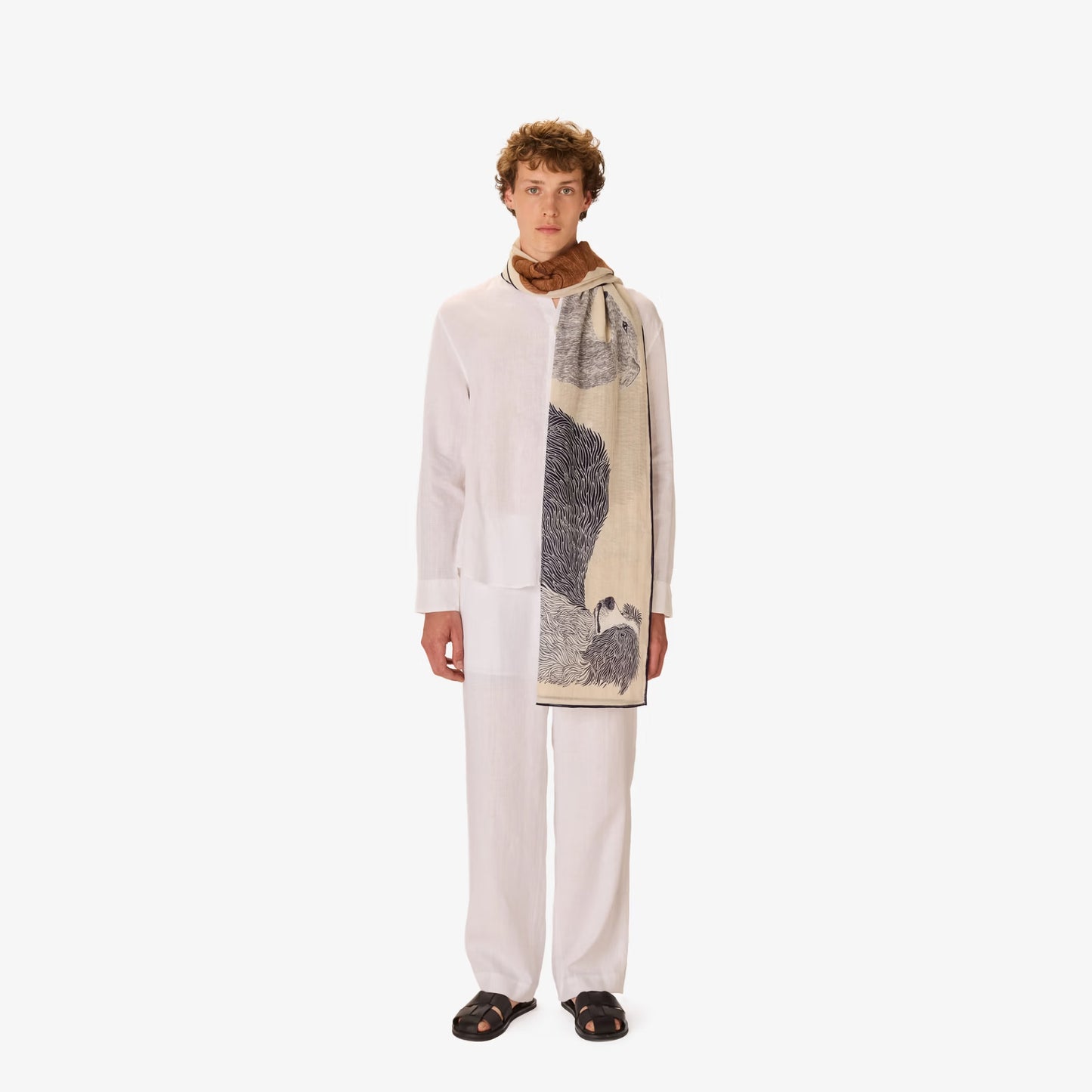 Écharpe 100 Coton - Toutou - Blanc