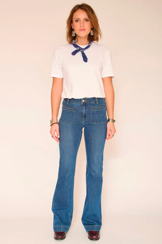 JEAN FLARE - THE DIANA WILSON BLUE TEXAS WASH