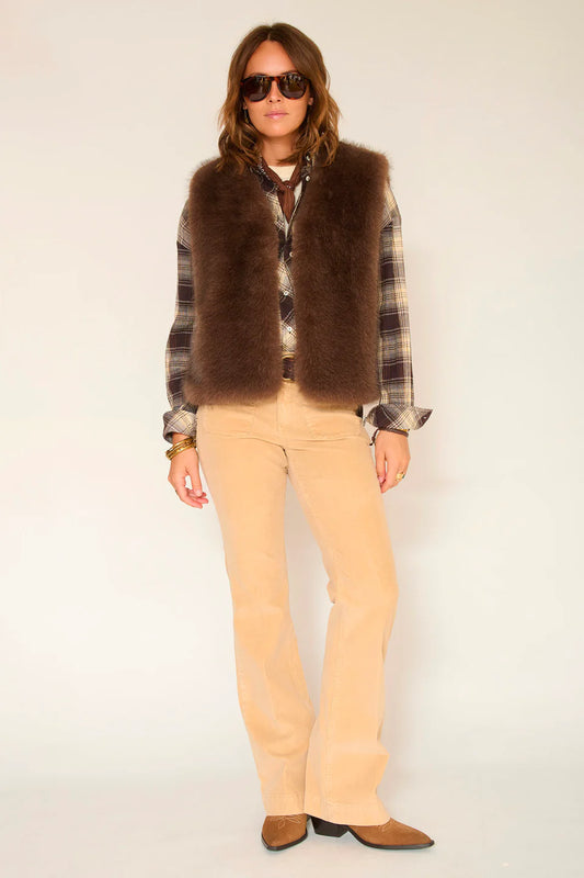 PANTALON EN VELOURS - THE DIANA VELVET PEARL