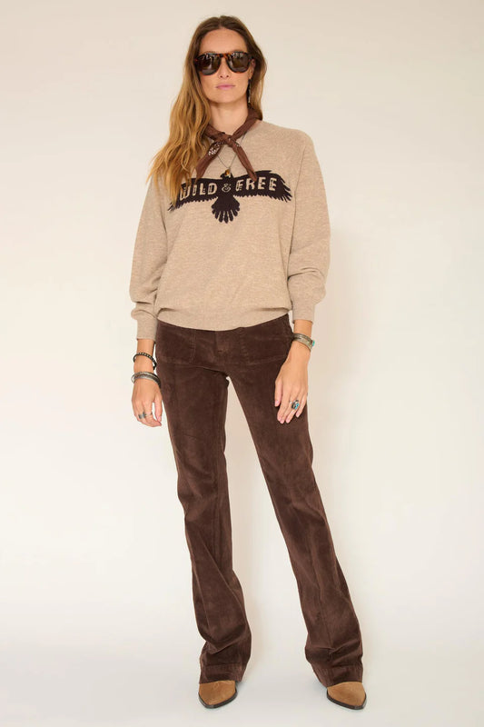 PANTALON EN VELOURS - THE DIANA VELVET BROWN