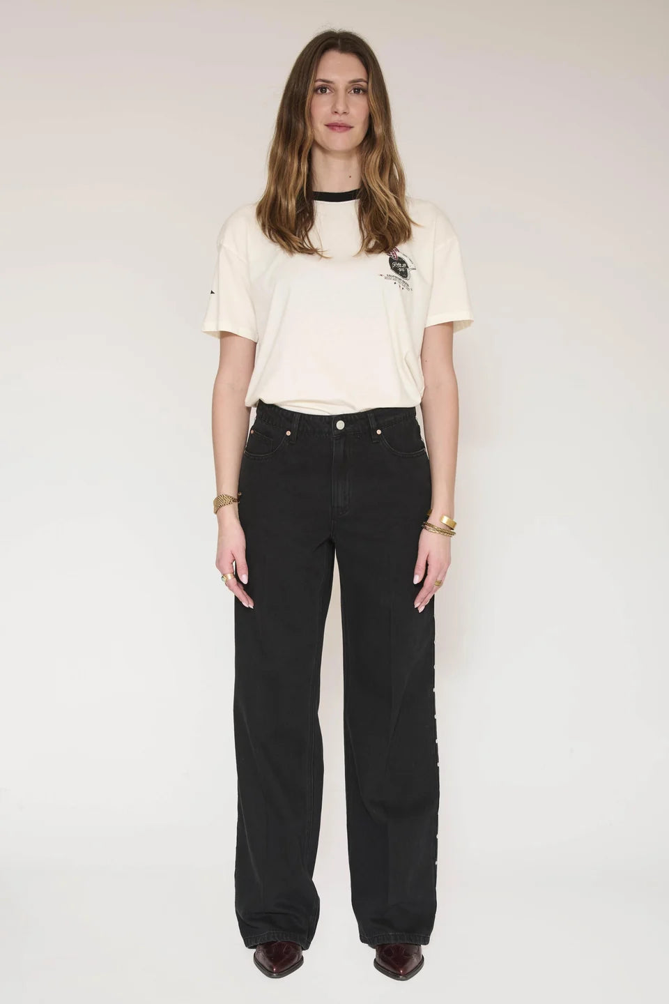 JEAN - POKA STUDS-BLACK - ELTON WASH