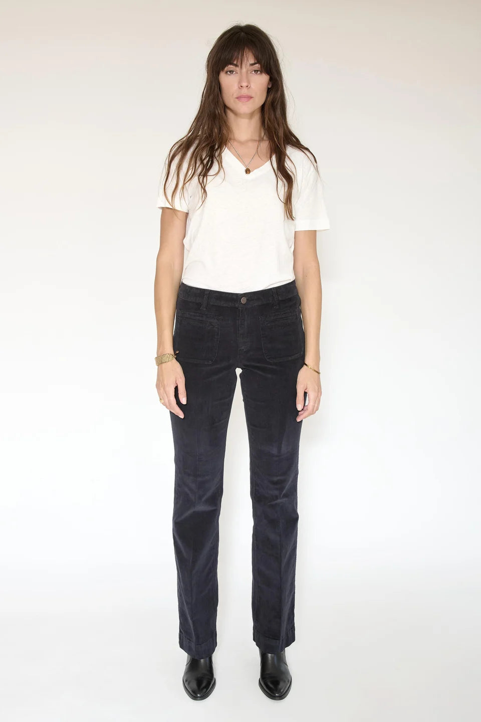 PANTALON - THE DIANA VELVET-BLACK