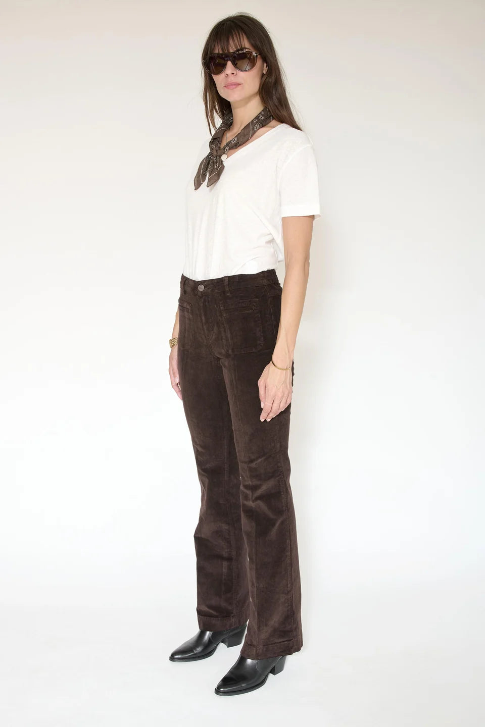 PANTALON - THE DIANA VELVET-BROWN