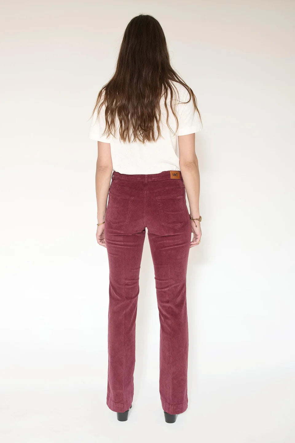 PANTALON - THE DIANA VELVET-GRENAT