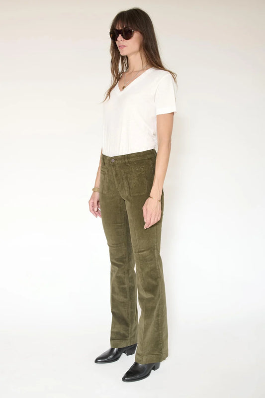 PANTALON - THE DIANA VELVET-KAKI
