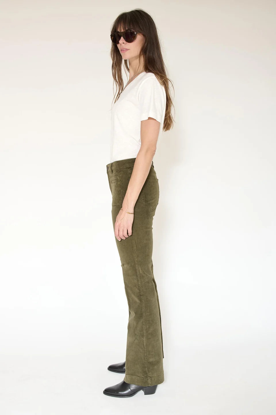 PANTALON - THE DIANA VELVET-KAKI