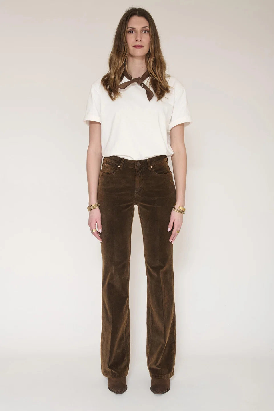 PANTALON - THE HARLEY COTTON SUEDE-MOCHA