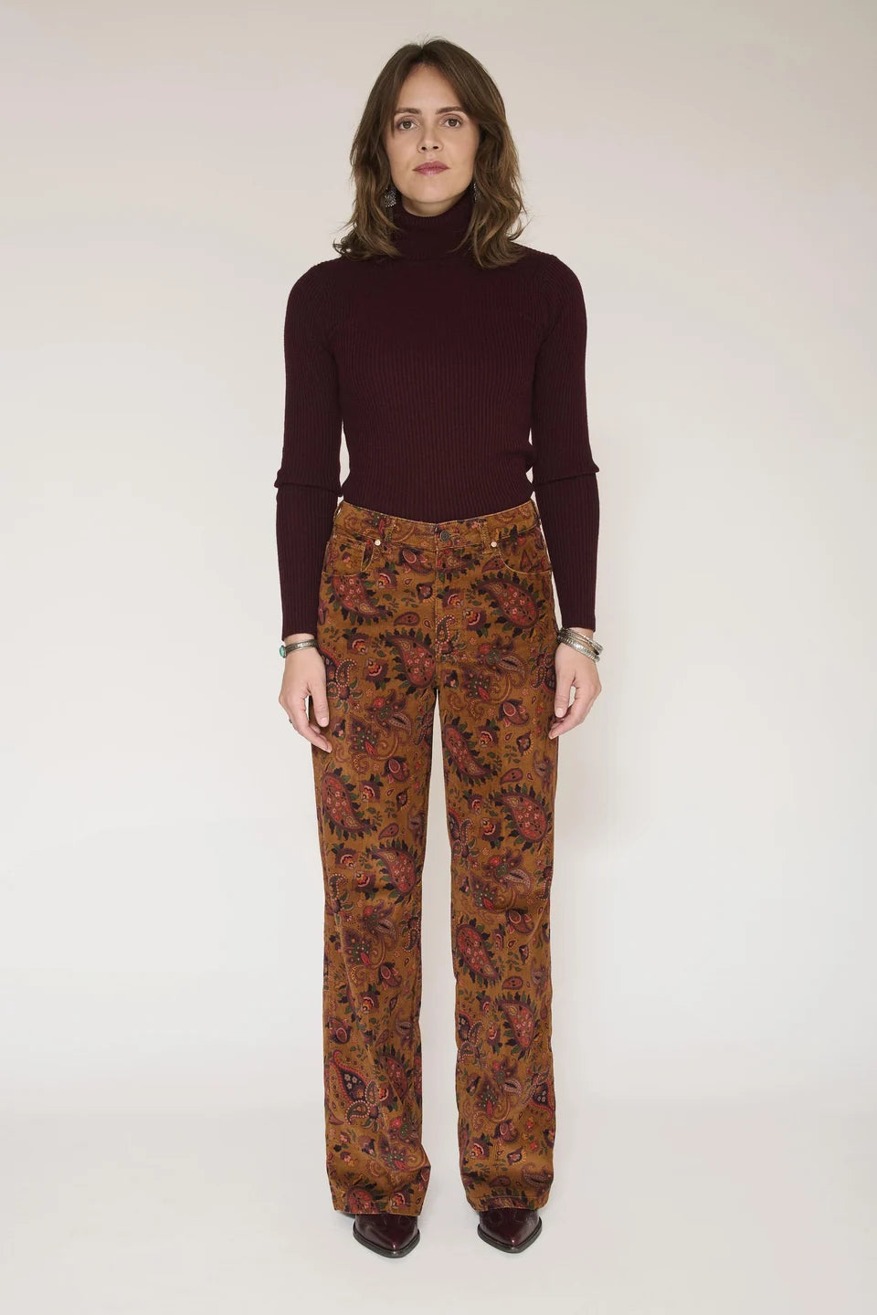 PANTALON - THE JAGGER PAISLEY-CAMEL