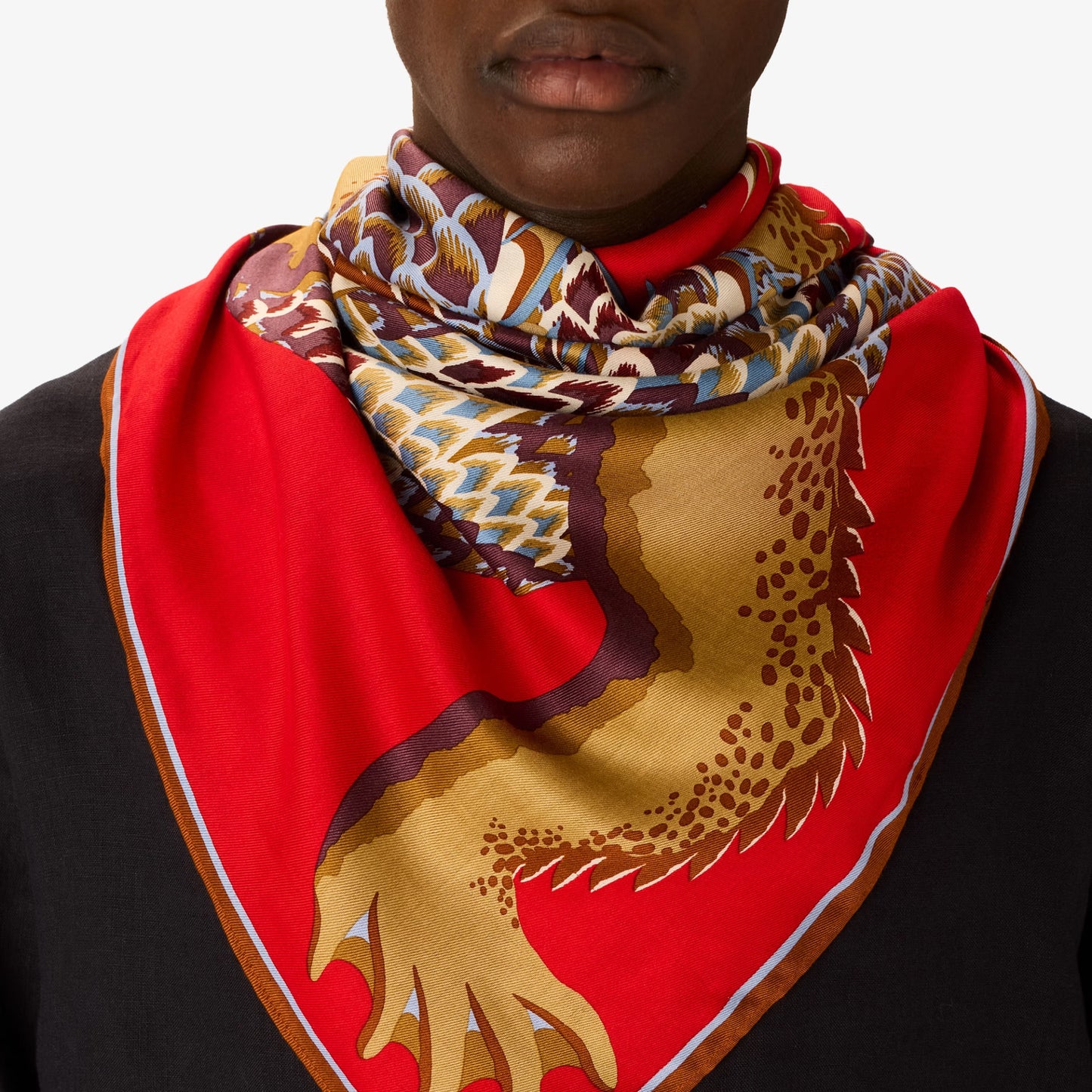 Carré 100 - Croco - Rouge