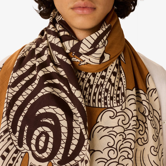Écharpe 100 - Vague - Mordoré
