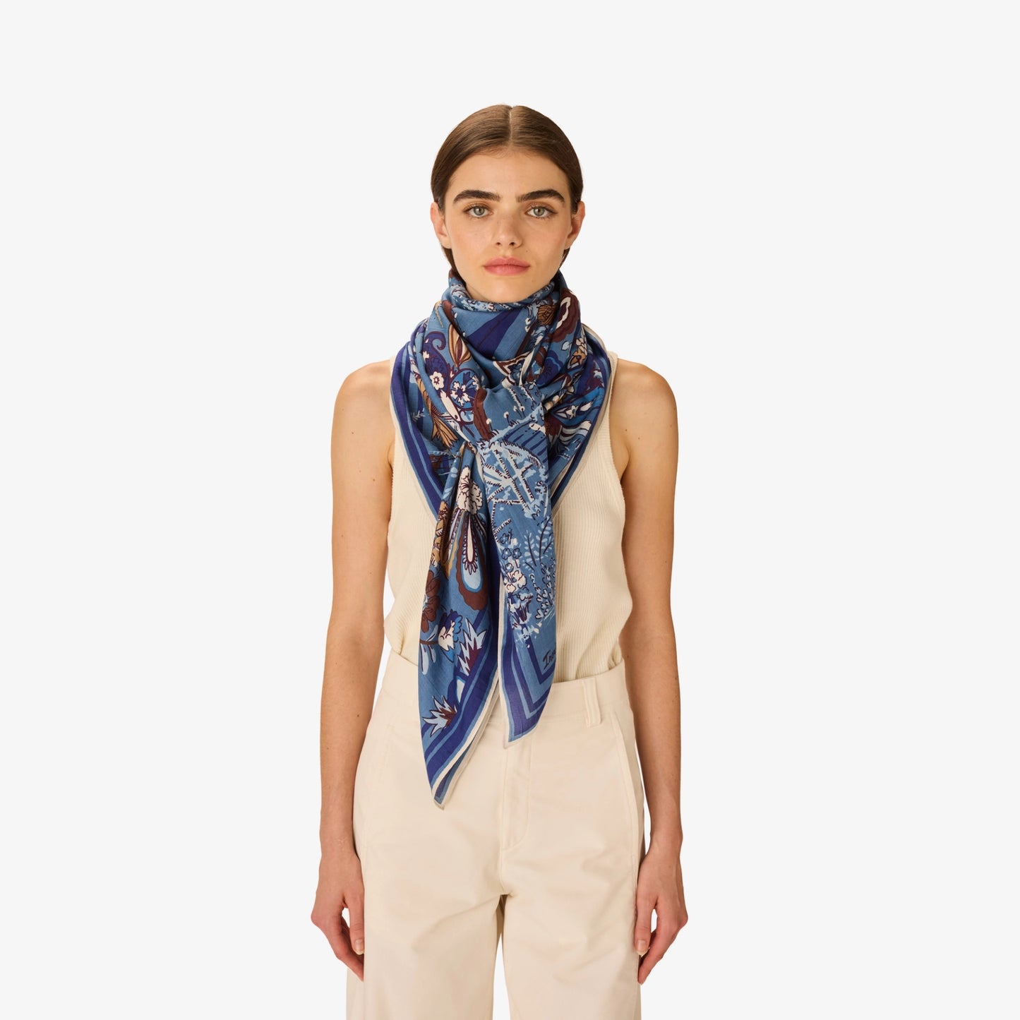 Carré 130 - Pagode - Bleu