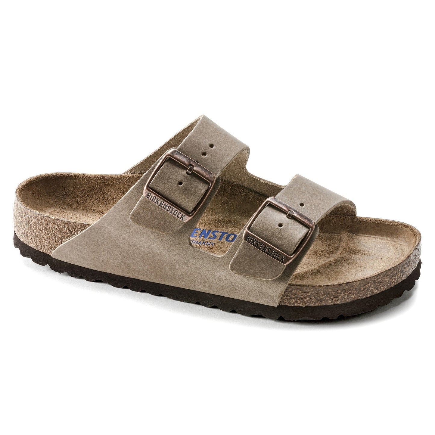 Birkenstock Arizona Lit de pied souple Cuir huilé - Tobacco Brown