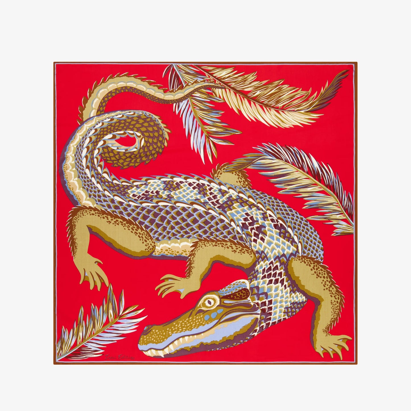 Carré 100 - Croco - Rouge