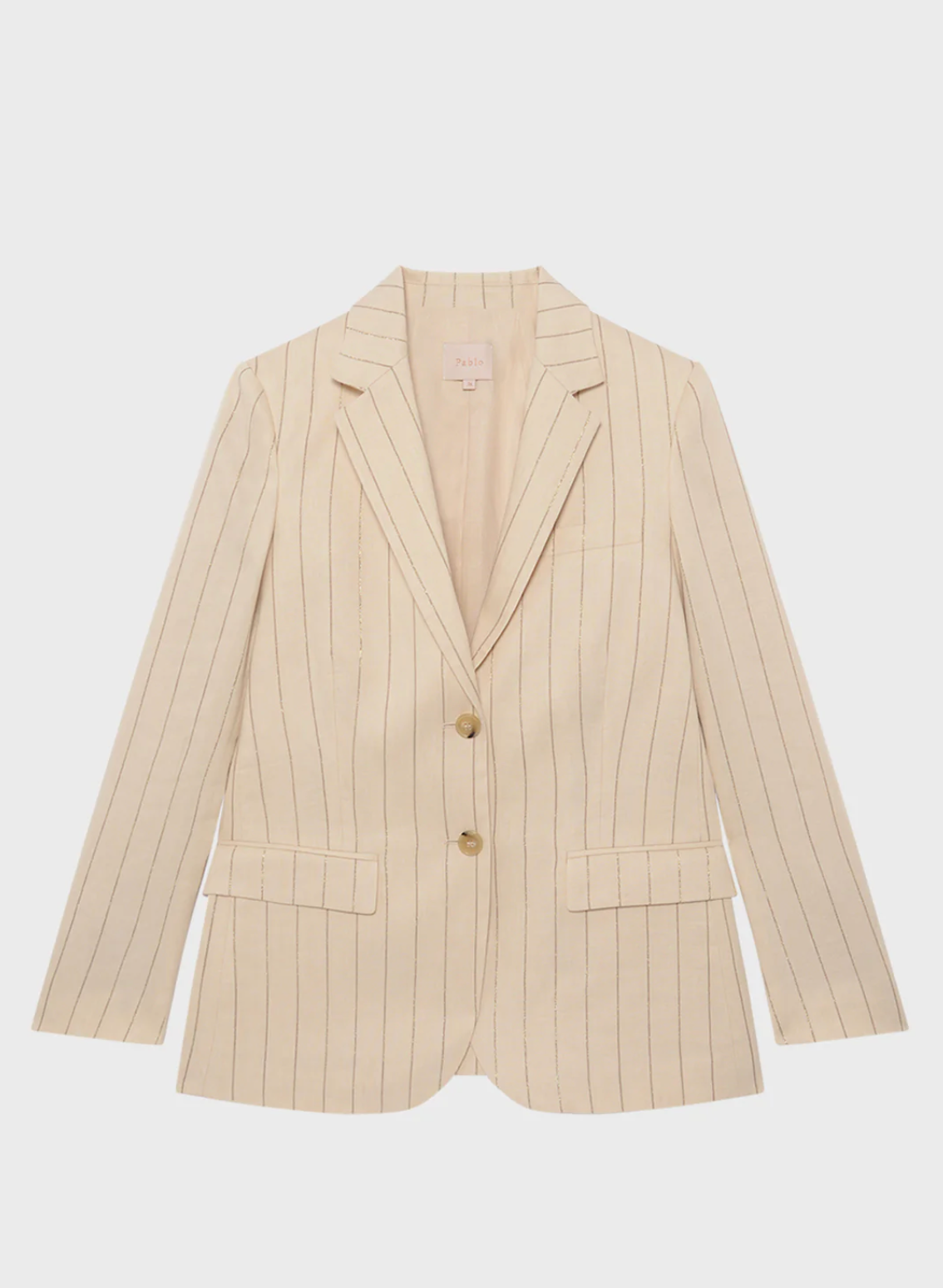 Blazer à rayures dorées en lin et coton - REYNA