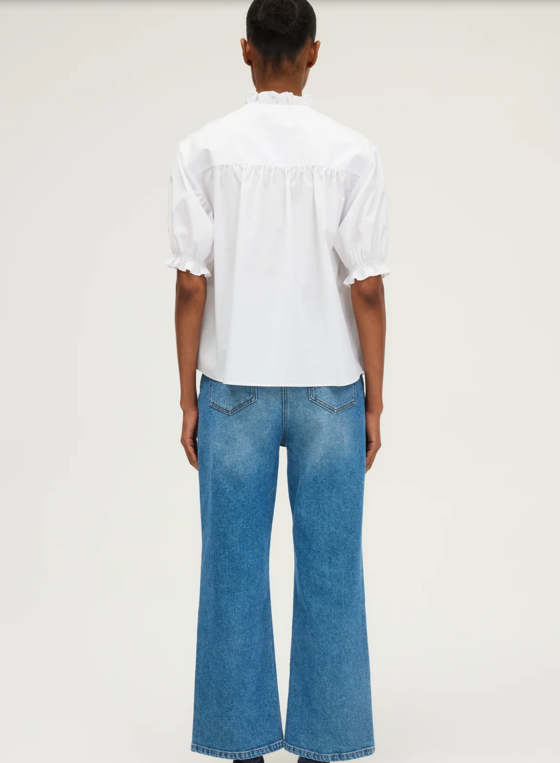 Chemise en popeline à manches courtes - ARYA Blanc