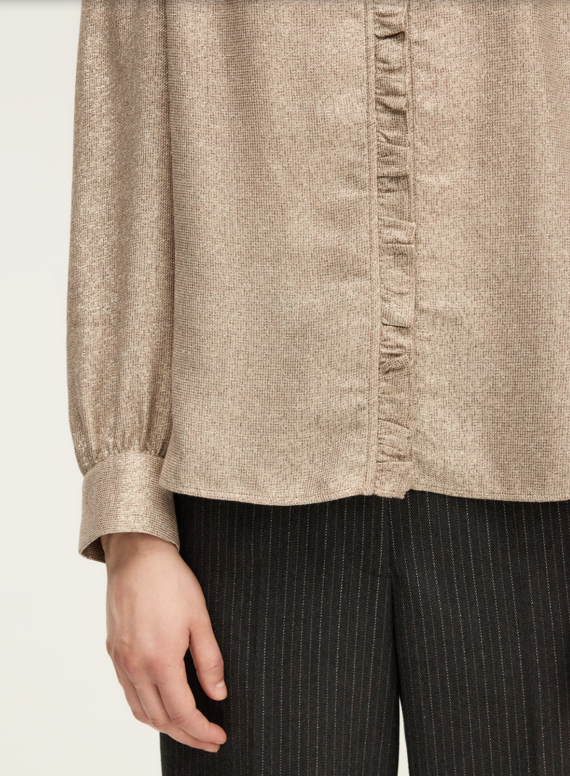 Chemise dorée à volants - ARIANNE Or