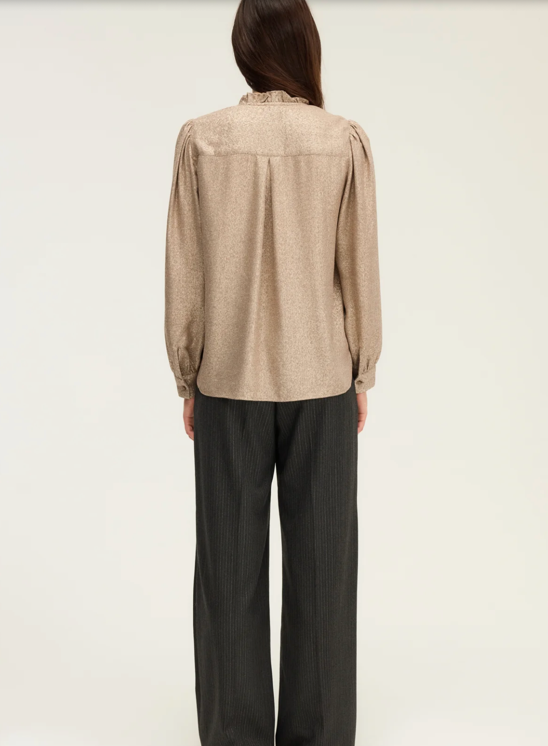 Chemise dorée à volants - ARIANNE Or