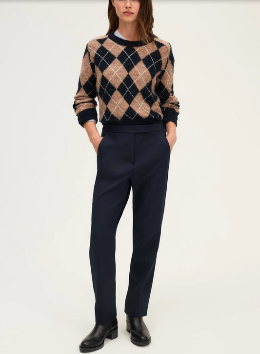 Pantalon de tailleur élastiqué - CHLOEA Marine