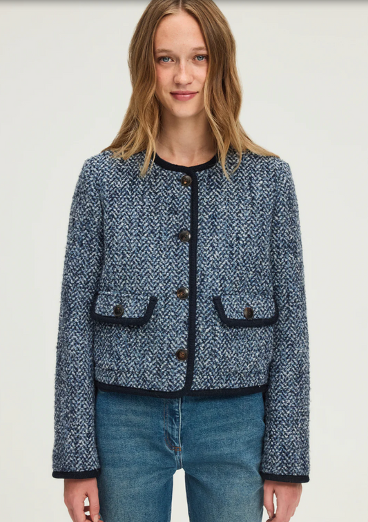 Veste sans col à chevrons - NAILA