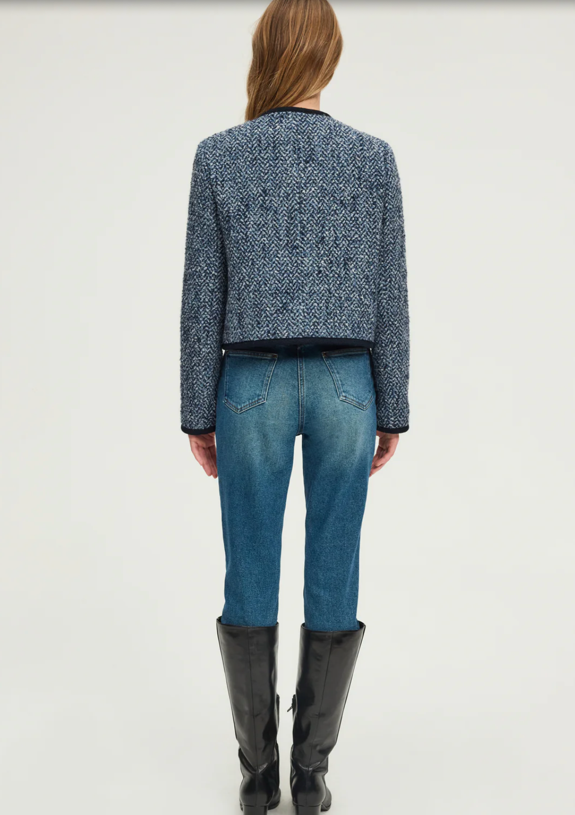 Veste sans col à chevrons - NAILA