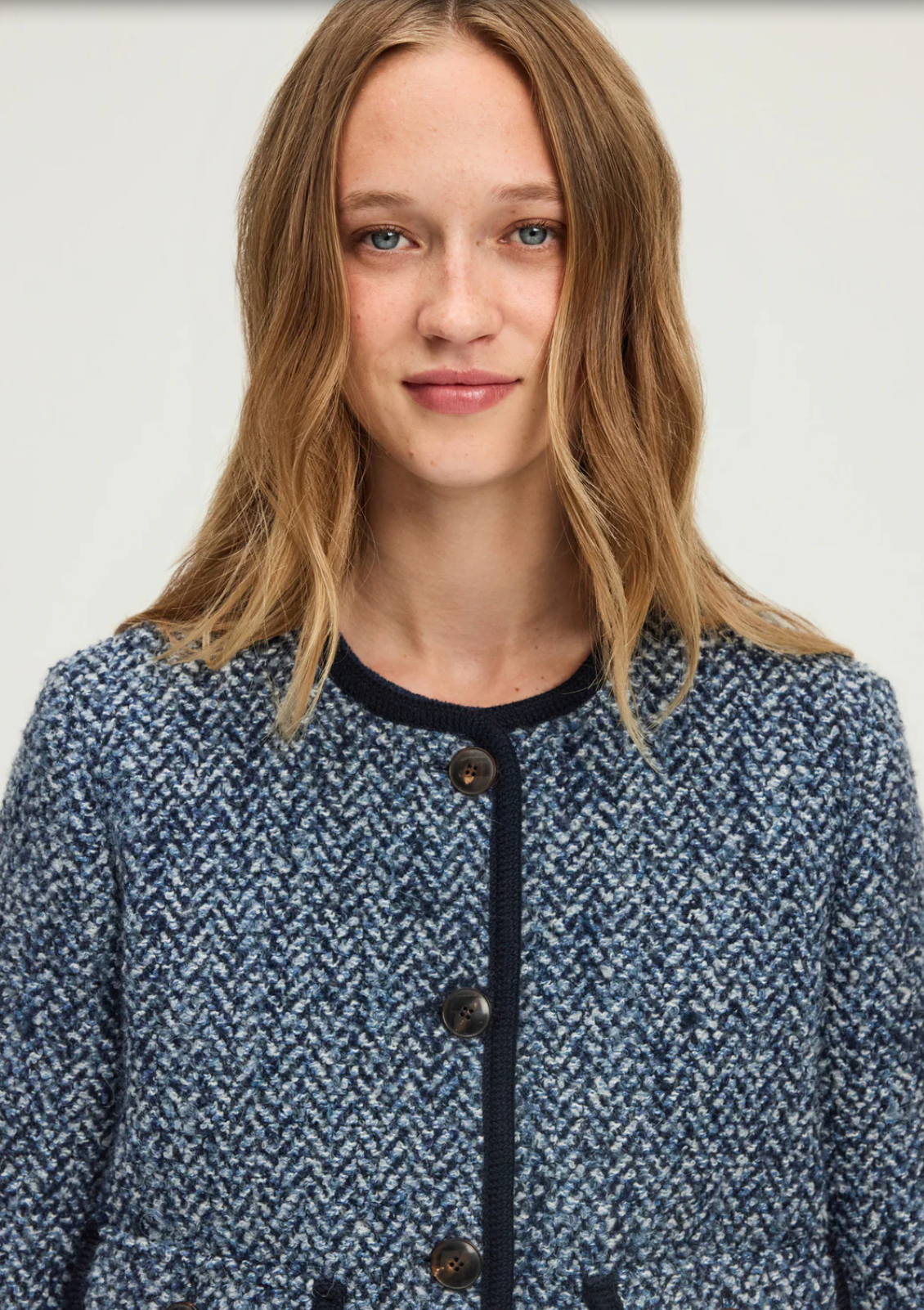 Veste sans col à chevrons - NAILA