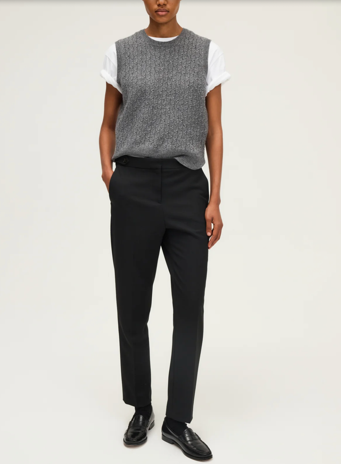 Pantalon slim de tailleur - CHARLOTTE Noir
