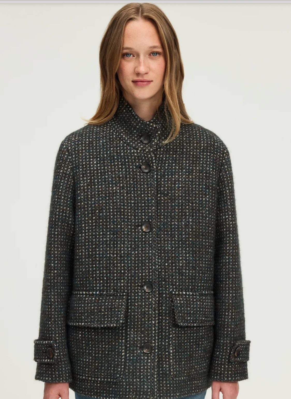 Manteau à col montant en bouclette - MATHIA