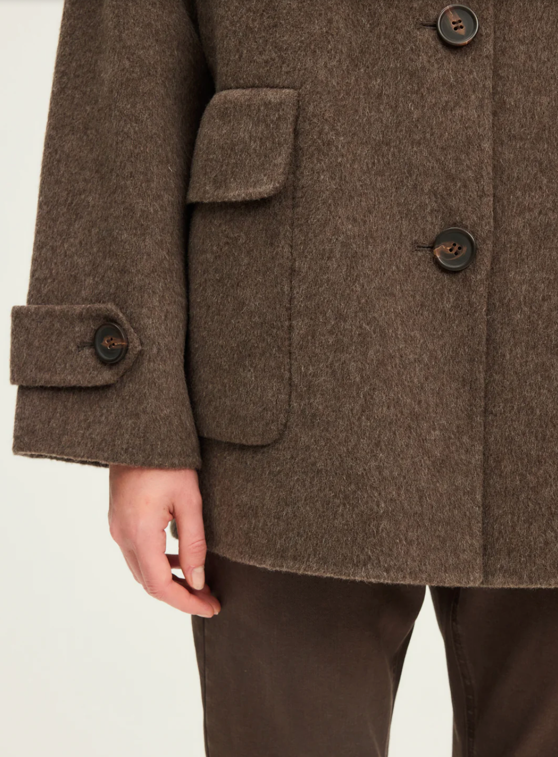 Manteau court en laine double face - MAE
