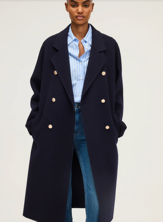 Manteau long à boutons dorés - MARISOL