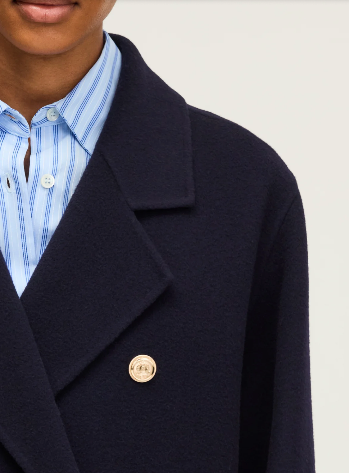 Manteau long à boutons dorés - MARISOL