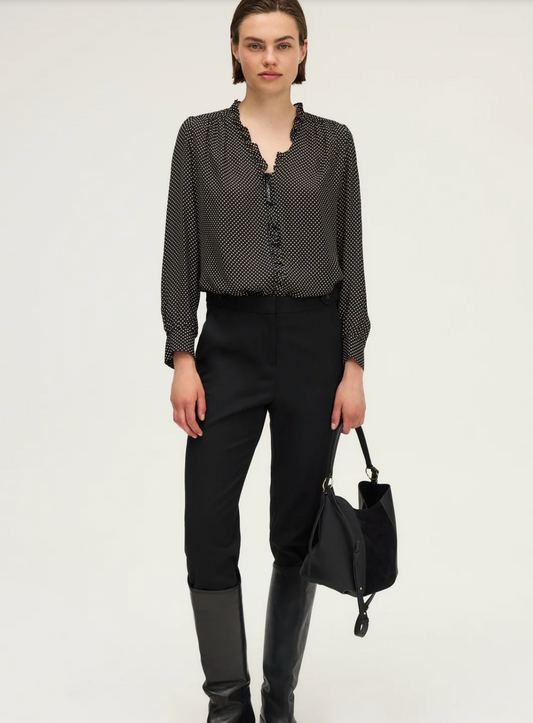 Chemise fluide à volants et pois -AZARIA