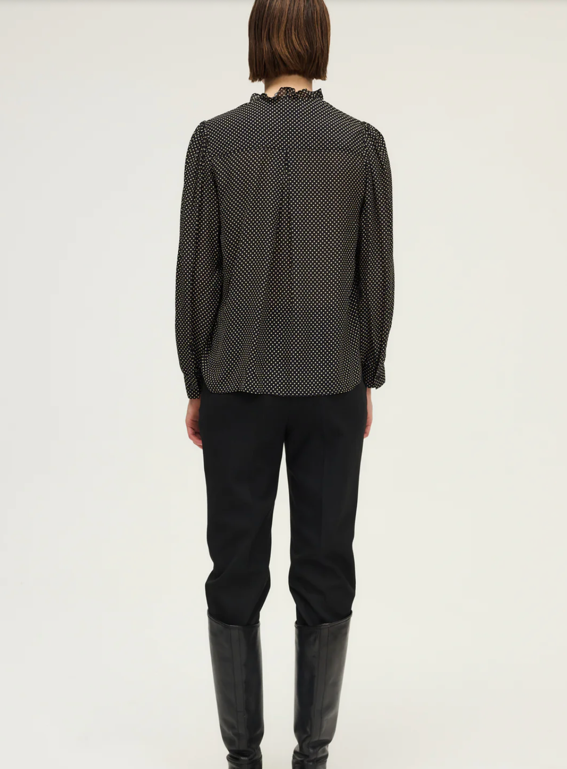 Chemise fluide à volants et pois -AZARIA