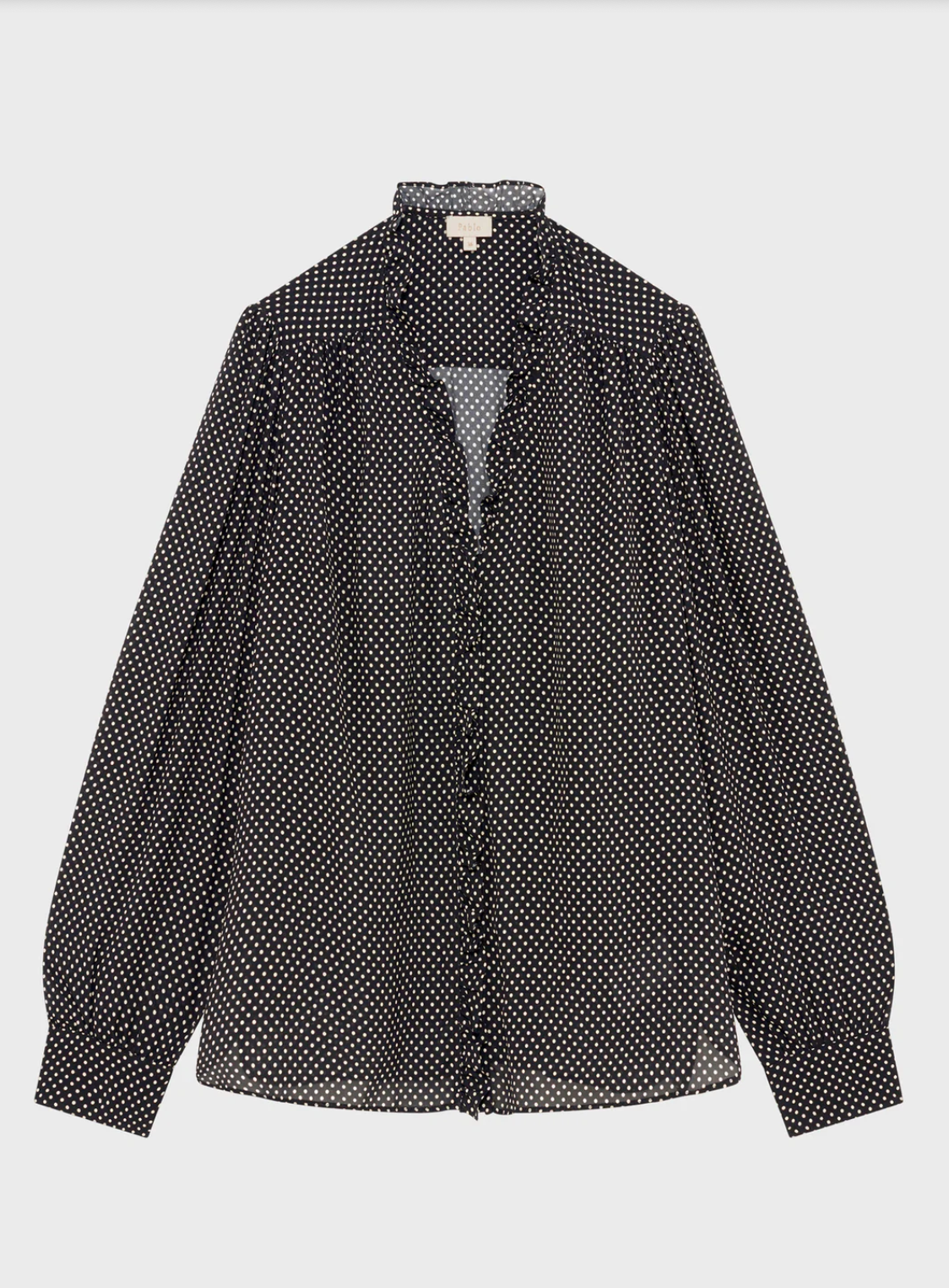 Chemise fluide à volants et pois -AZARIA