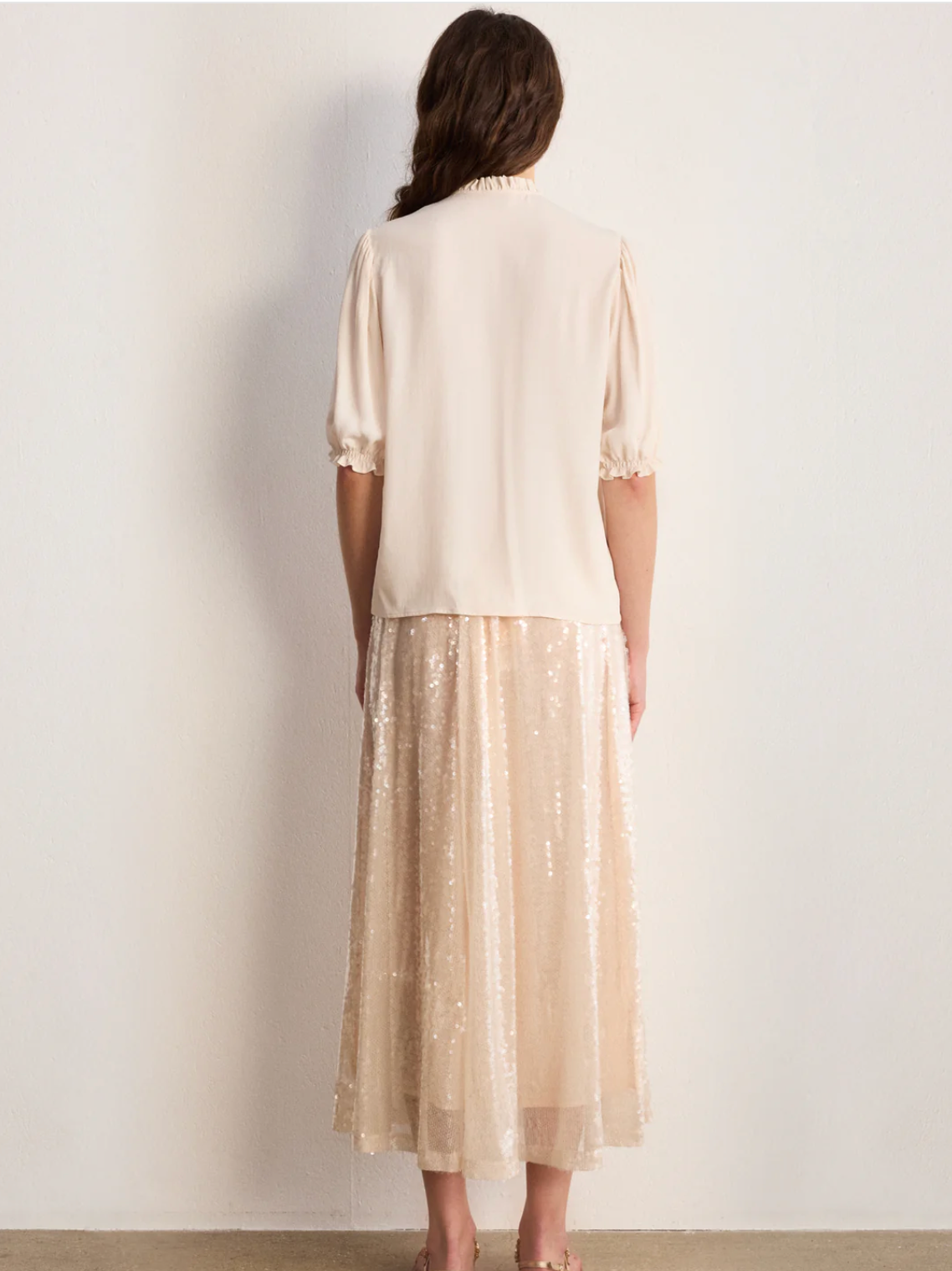 Blouse fluide boutonnée et volantée - CLEMENTINE