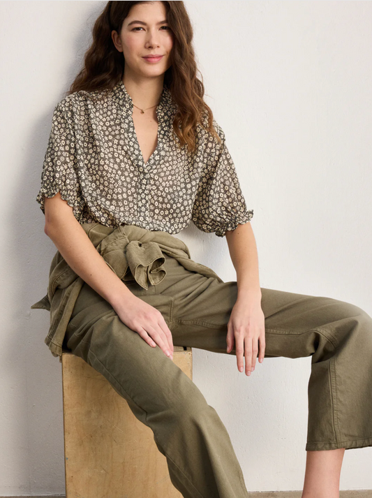 Blouse fleurie à volants - CAMILLEA