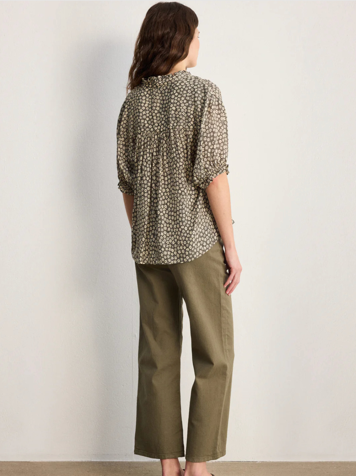 Blouse fleurie à volants - CAMILLEA