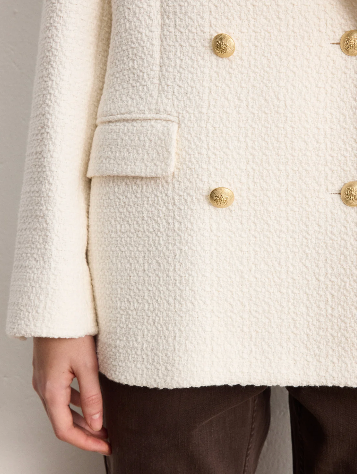 Veste en tweed à boutonnage croisé - MARJOLIE