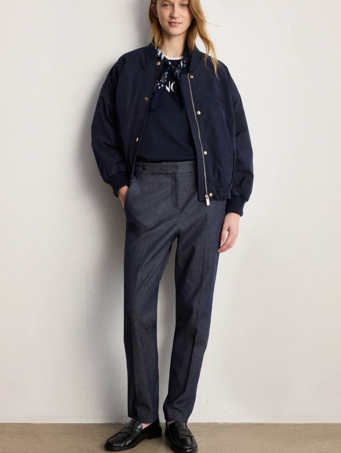 Pantalon droit de tailleur en denim - BELINDA