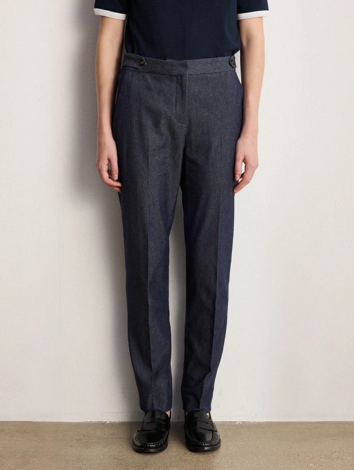 Pantalon droit de tailleur en denim - BELINDA