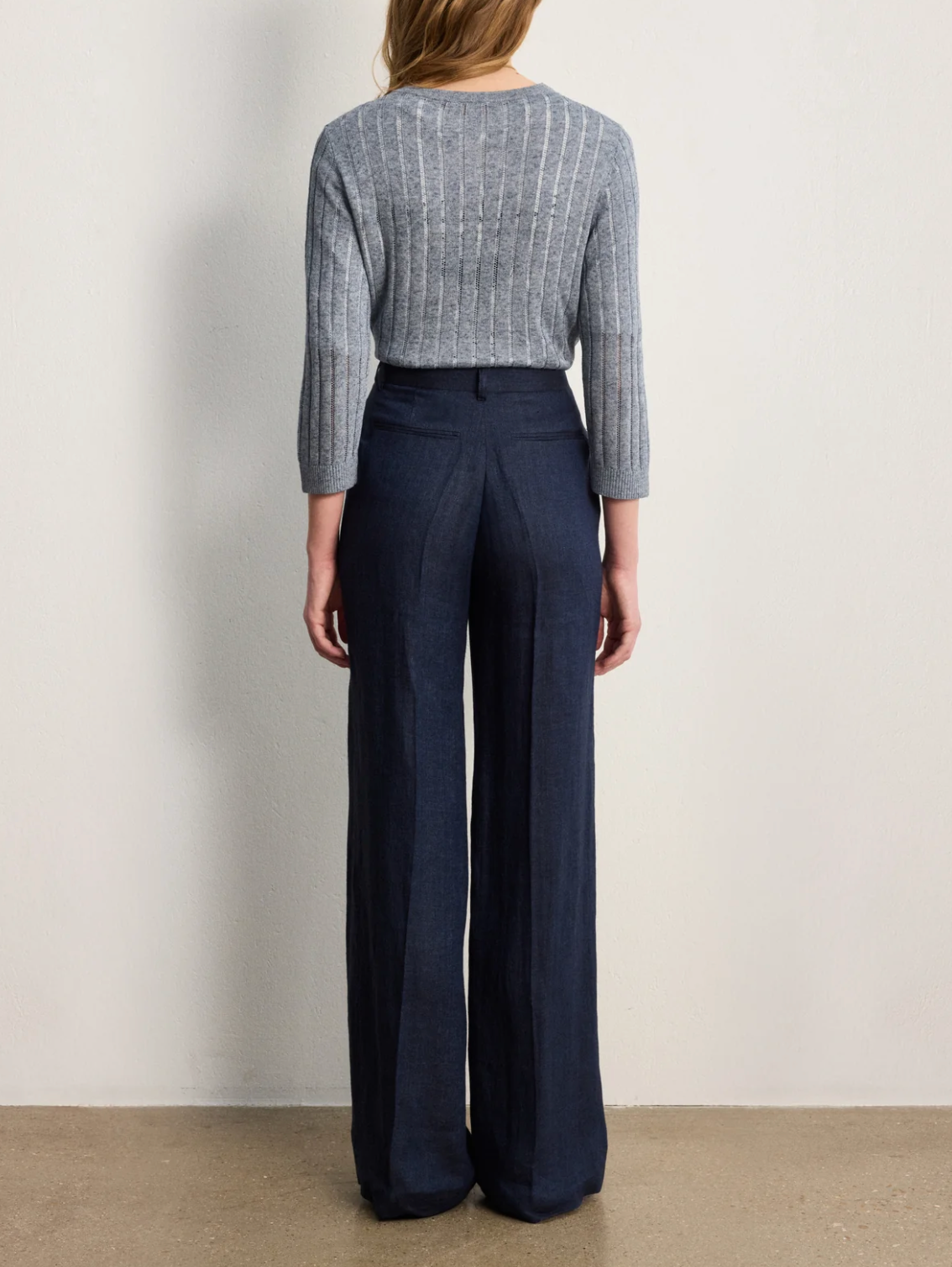 Pantalon de tailleur en lin à chevrons - BAYALEE