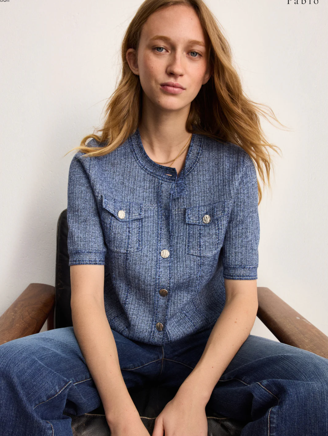 Gilet effet jean à manches courtes - LISA