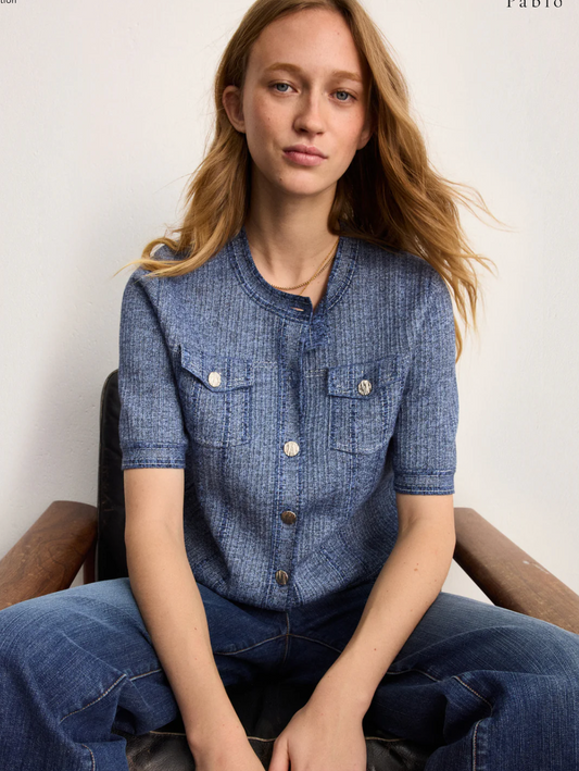 Gilet effet jean à manches courtes - LISA