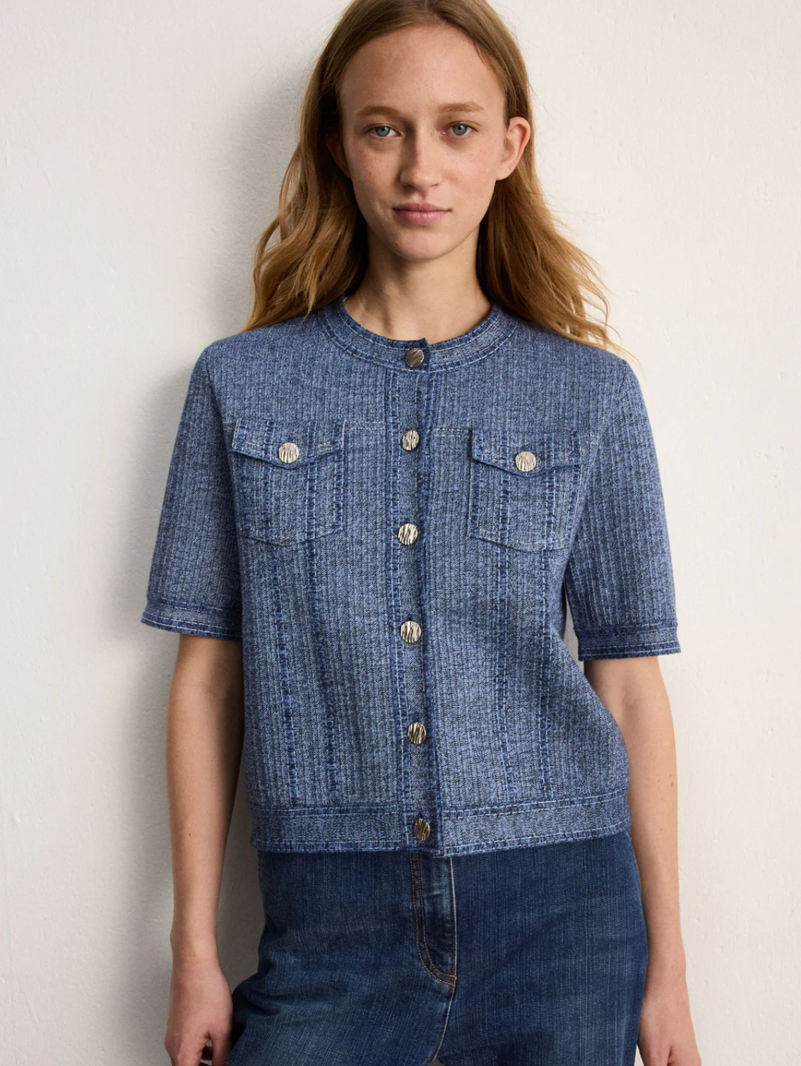 Gilet effet jean à manches courtes - LISA