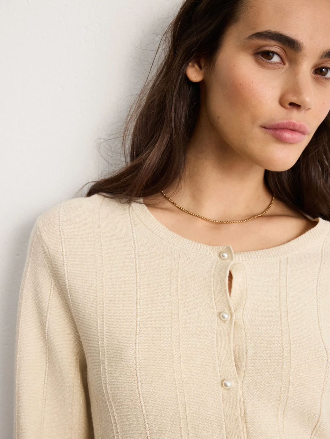 Gilet en coton et soie à lurex - LOANE