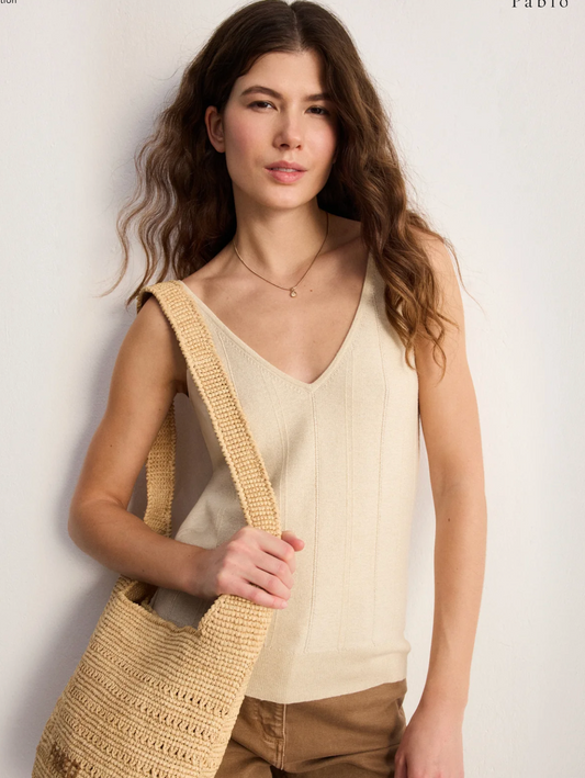 Top en coton et soie à lurex - LUNA